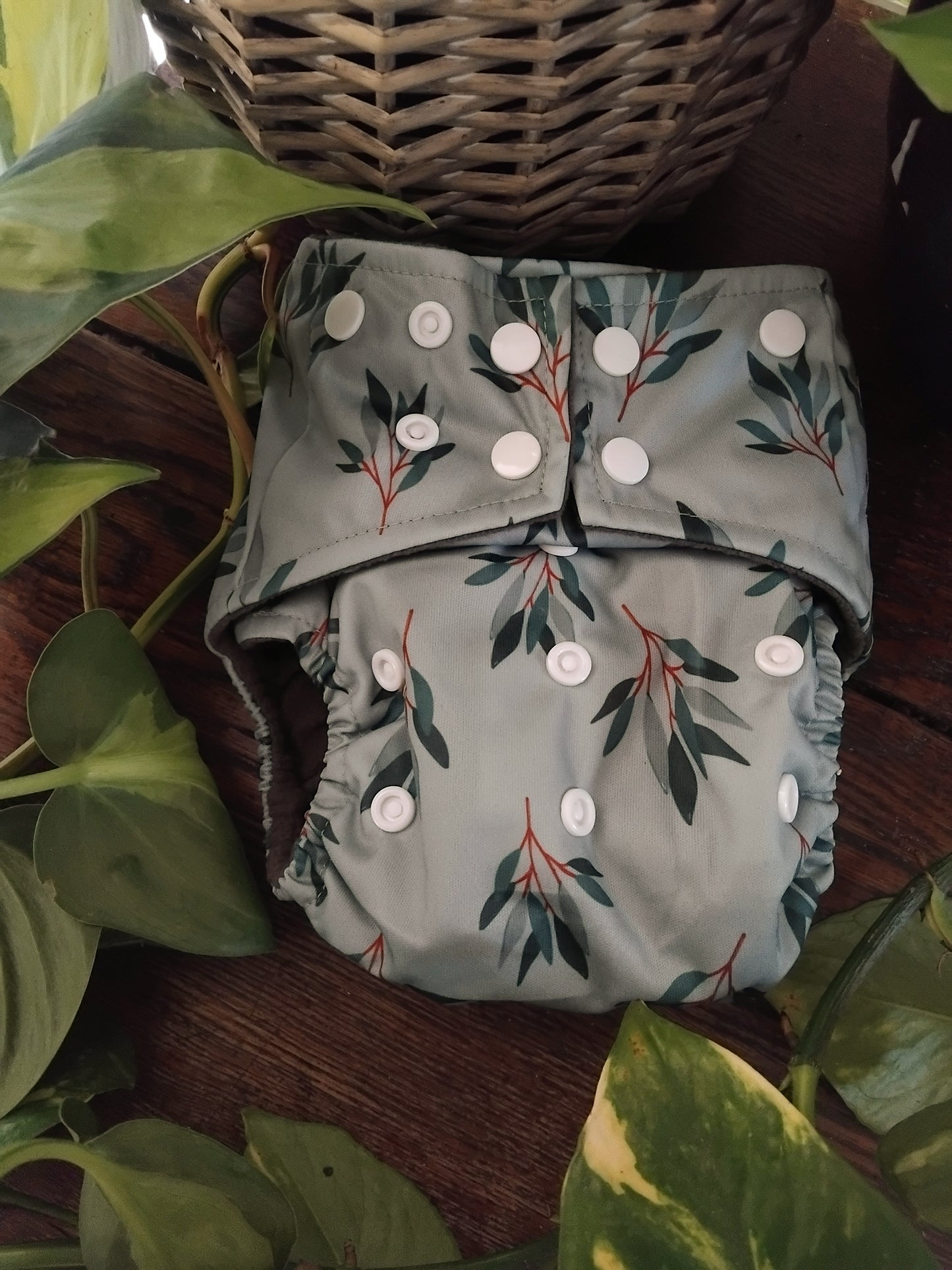Eucalyptus Grove Charcoal Bamboo Diaper + Insert
