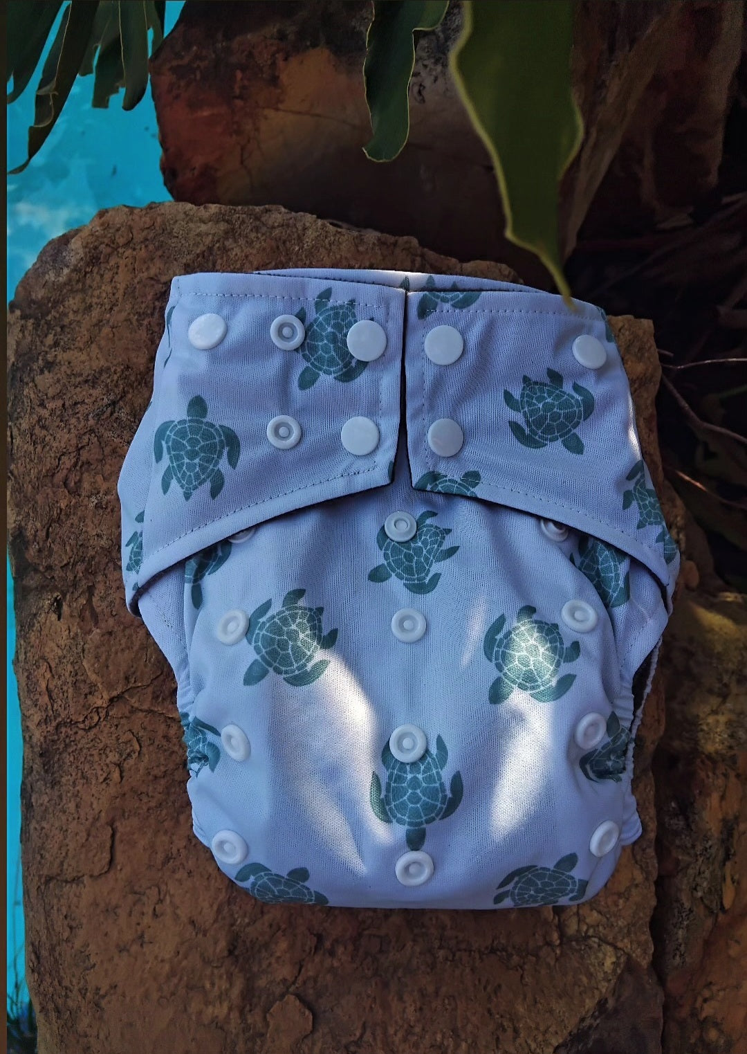 Sea Turtle Coast Bamboo Charcoal Diaper + Insert