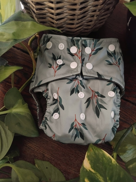Eucalyptus Grove Charcoal Bamboo Diaper + Insert